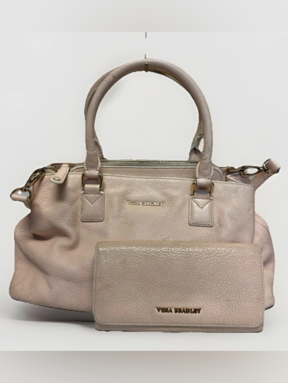 Vera Bradley Pink Satchel Handbag with Matching Wallet #5792